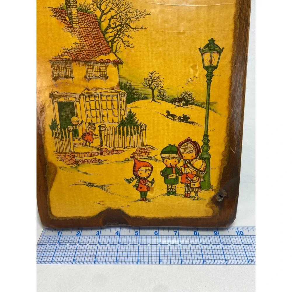 Vintage Joan‎ Walsh Anglund Christmas Carolers Wooden Wall Plaque Decor 70s 80s